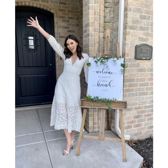 SIMKHAI White Lace V-Neck Dress - Picture 2 of 12